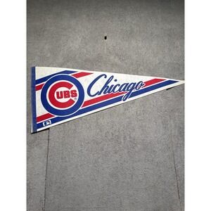Chicago Cubs Vintage MLB Pennant Felt Banner Game Room Man Cave Wall Art 80s 90s
